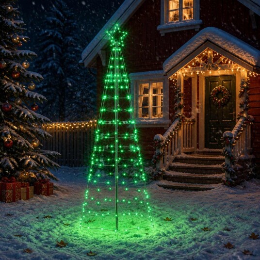 vidaXL LED juletre 250 cm 300 LED-lys Flerfarget Stål Svart