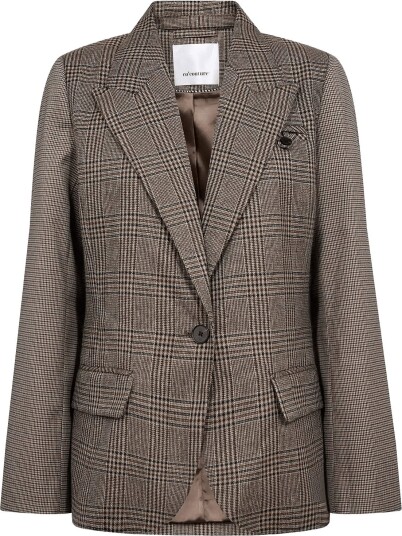 Co" Couture Veyacc Check Fitted Blazer Brown S