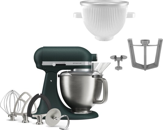 Kitchenaid Artisan Plus kjøkkenmaskin med iskremtilbehør pebbled palm