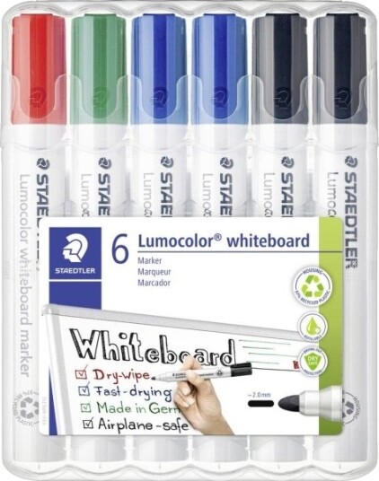 6 Staedtler 351 Wp6 X Whiteboard-Marker Farbsortiert 2,0 Mm