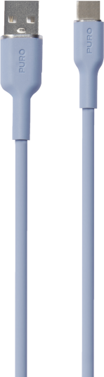 PURO ICON SOFT Cable USB-A to USB-C, 1.5m, light blue