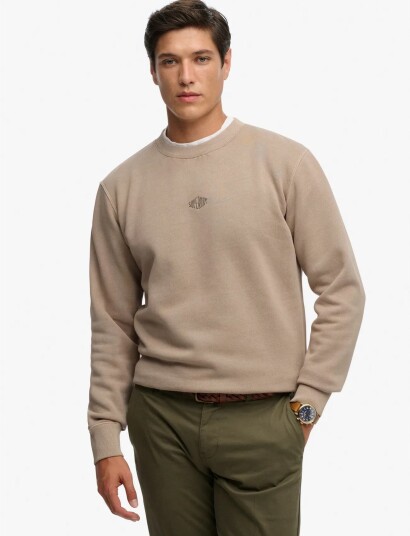Superdry Micro Logo Crew   Beige   XXXL