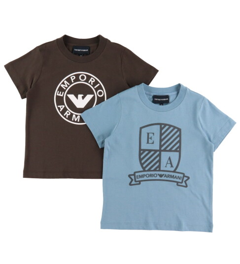 Giorgio Armani Emporio Armani T skjorte 2 pack Blå/Brun m. Trykk Emporio Armani 10 år 140 T skjorte