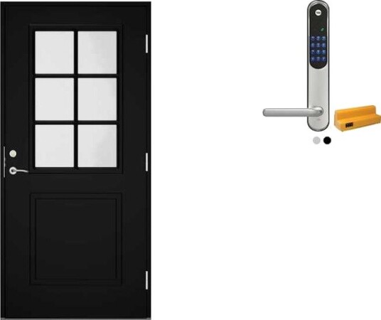 Ytterdør Swedoor Clever-Line+ Tiveden med Yale Doorman Classic Home