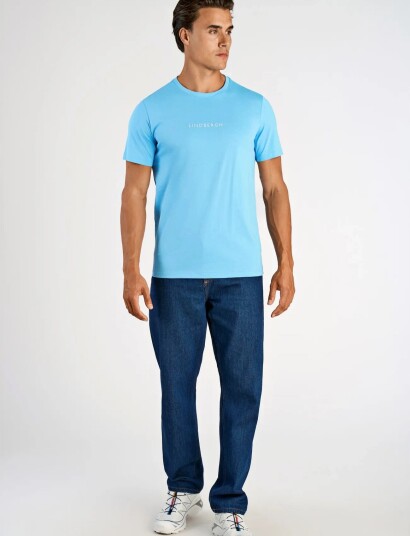 Lindbergh Lindbergh Print Tee S/S Blue M Lindbergh Lindbergh Print Tee S/S Blue M