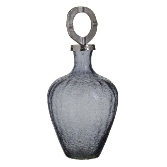 Bigbuy Home Vase Krystall Grå Metall Sølv 20 X 20 X 30 Cm