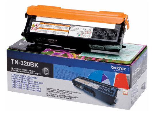 Brother TN320 BK Toner - Original - Svart 2500 sider