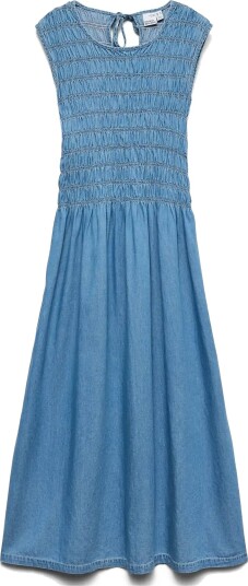 Vero Moda Vmnerina Sl Ankle Smock Dnm Dress Si367 Blue XS