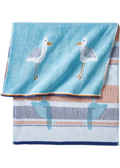 bonprix Håndkle med måke 1 (30/50 cm),2 (50/100 cm),3 (70/140 cm) blå