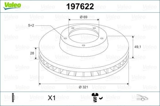 VALEO 197622 Bremseskive VALEO 197622 Bremseskive