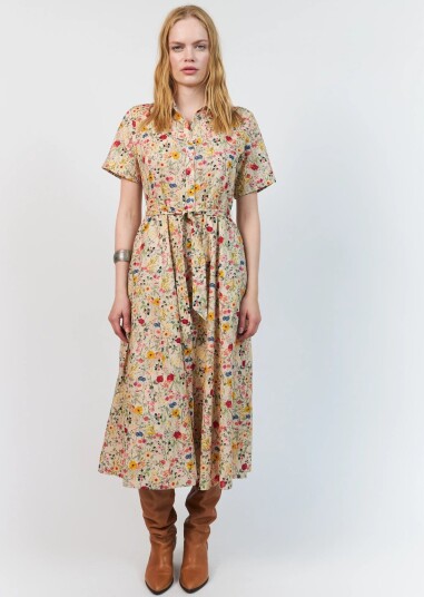 Lollys Laundry Blakell Midi Dress Ss   CreaM