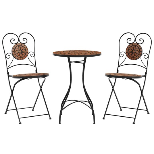 Bistrobord med mosaikk terrakotta jern og keramikk 3216352