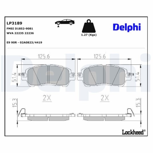 Bremseklosser DELPHI LP3189