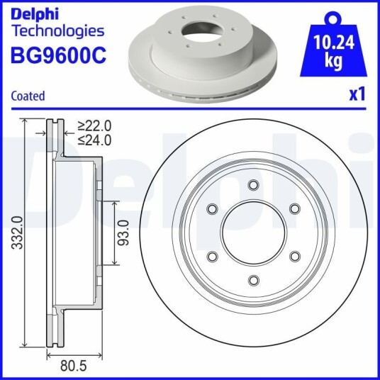 Bremseskive DELPHI BG9600C