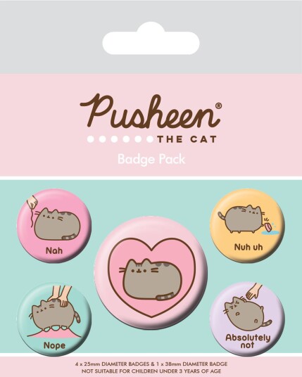 Pusheen Pins Absolutely Not 5-pk - - Alle aldre - Metall Pusheen Pins Absolutely Not 5-pk - - Alle aldre - Metall