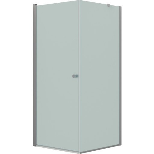 Dansani Match dusjhjørne, modell A+D, dør og vegg, 67x67 cm, frostet glass, satin profil