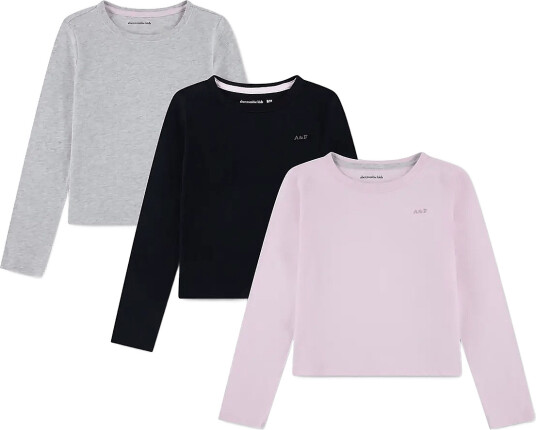 Abercrombie Kids 3E 3Pk Ls Tee   Pink   128/132