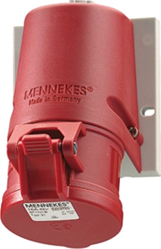 Mennekes CEE Vegguttak (5-polet 32A) 400V IP44 Rød