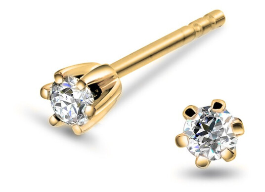 Olivia by Gullfunn, Øredobber i 585 gult gull med diamant 0,10 ct