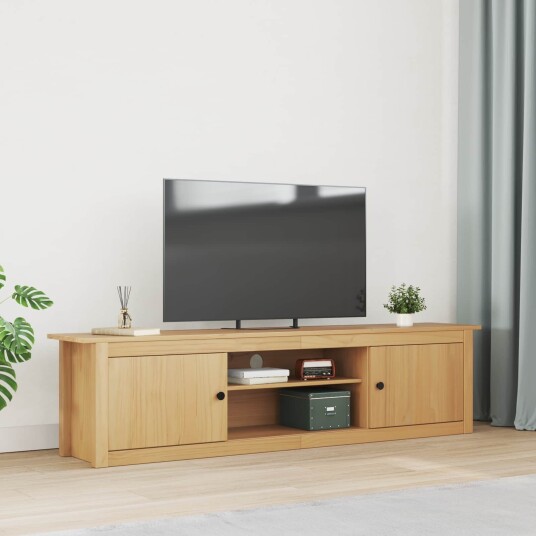 TV stativ HILL Honning brun 158 x 40 x 39.5 cm Massiv furu TV stativ HILL Honning brun 158 x 40 x 39.5 cm Massiv furu