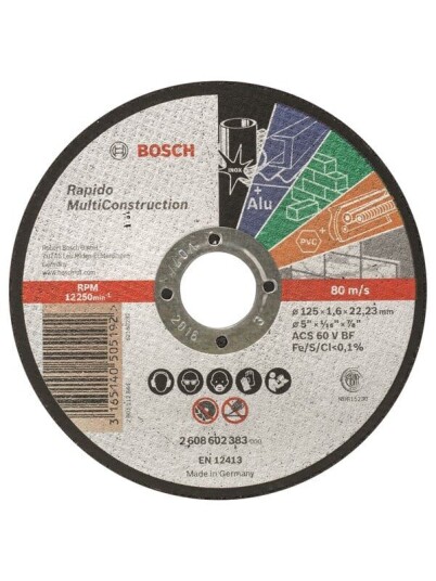 Bosch Rapido 125 mm Kappeskive for Multiformål i Elektroverktøy Bosch Rapido 125 mm Kappeskive for Multiformål i Elektroverktøy