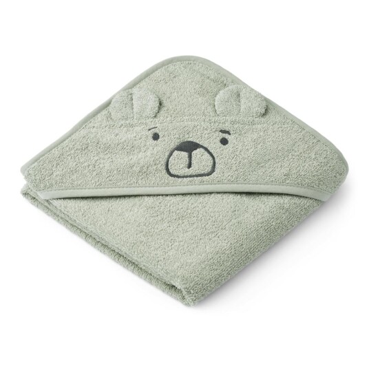Liewood Albert bear hooded towel 70x70 cm dove blue
