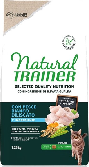 Natural Trainer Tørrfôr Selected Quality Nutrition Sterilised Hvitfisk 1.25 kg