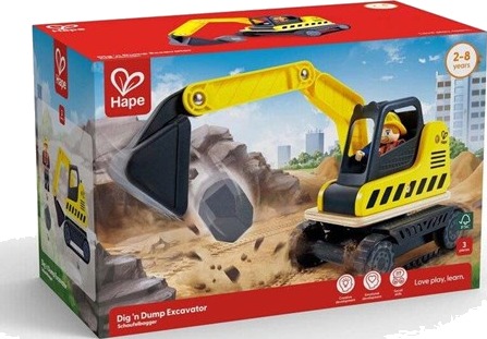 Hape Hape Dig N" Dump Excavator Yellow ONE SIZE Hape Hape Dig N" Dump Excavator Yellow ONE SIZE