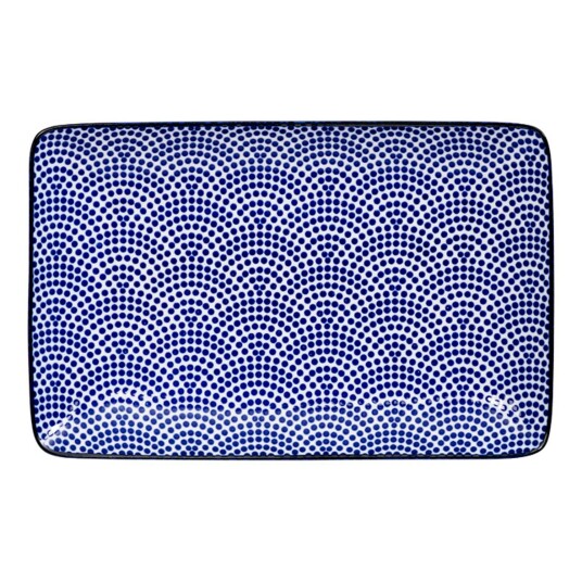Tokyo Design Studio Nippon Blue Sushi Plate 13,5x21 cm Dots Tokyo Design Studio Nippon Blue Sushi Plate 13,5x21 cm Dots