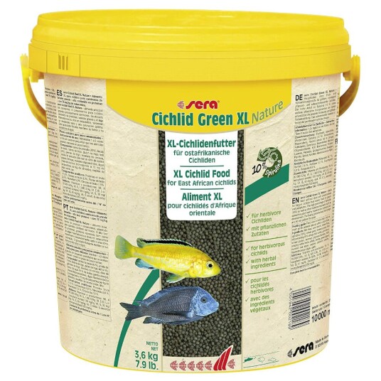 Sera Cichlid Green Xl Nature Granulatfôr Til Ciklider 10 L Sera Cichlid Green Xl Nature Granulatfôr Til Ciklider 10 L
