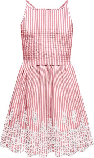 Kids Only Kjole Boderi KogBondi Barbados Cherry/Clous Danc Kids Only 13 år 158 Kjole Hvit Rød