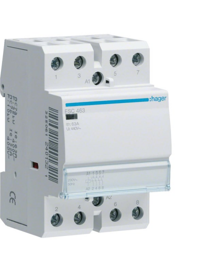 Hager Contactor 63a 4no 230v 3m (3250612401321)