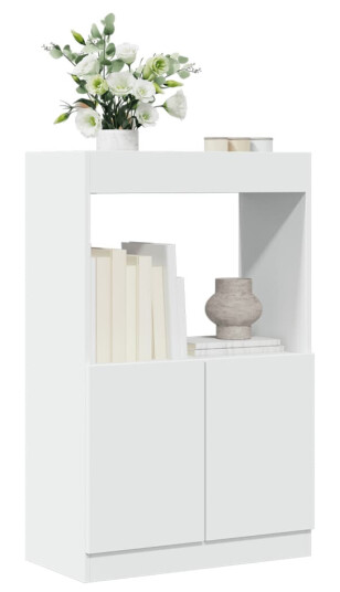 Highboard hvit 63x33x100 cm konstruert tre