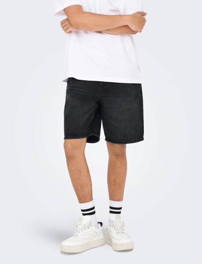 ONLY & SONS Onsedge Black 2047 Tai Dnm Shorts Noos Black M