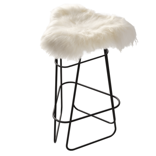 Cuero Iceland Barstol 65 cm Sort / Wild White
