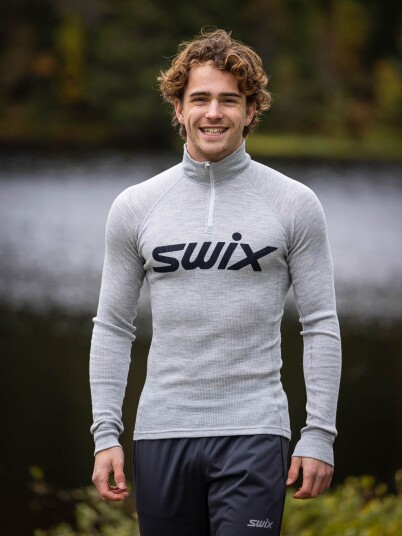 Swix RaceX Merino Half Zip Grå L Swix RaceX Merino Half Zip Grå L