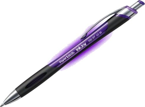 Papermate Inkjoy 550 Rt, Klips, Uttrykkbar Kulepenn Med Hengefeste, Lilla, 12 Stykker, Medium
