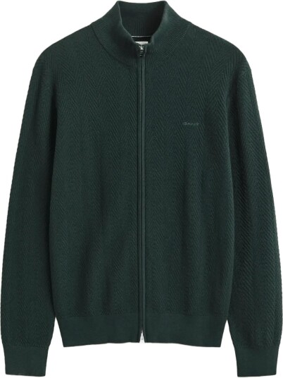 Gant | Herringbone Texture Zip Cardigan | L Gant | Herringbone Texture Zip Cardigan | L