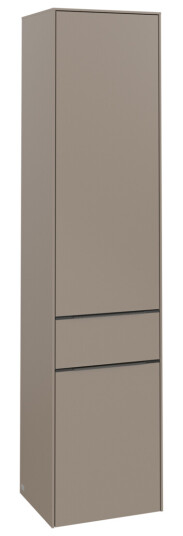VILLEROY & BOCH SUBWAY 3.0 HØYSKAP 40X171 HØYRE 2 DØRER & SKUFF TAUPE HÅNDTAK I MØBELETS FARGE