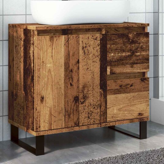 Baderomsvaskskap gammelt tre 65x33x60 cm konstruert tre 8721158444707 Baderomsvaskskap gammelt tre 65x33x60 cm konstruert tre 8721158444707
