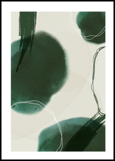 Abstract Green Shapes Art Plakat Plakat / 40x50cm