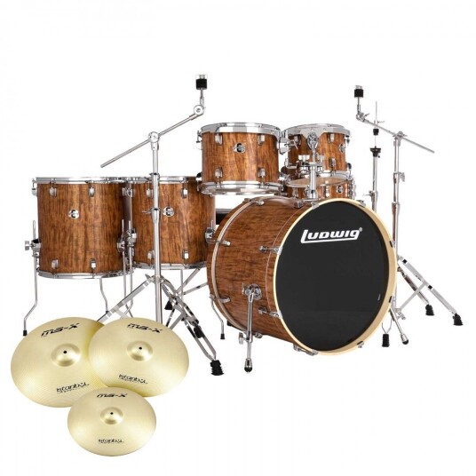 Ludwig Evolution 22 6pc Drum Kit w/Cymbals Cherry Ludwig Evolution 22 6pc Drum Kit w/Cymbals Cherry