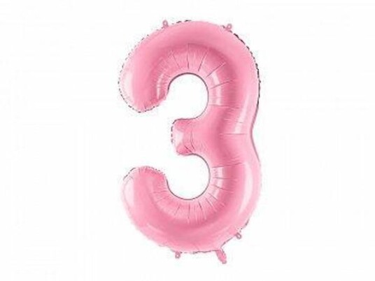 Folie tall "3" rosa 86cm