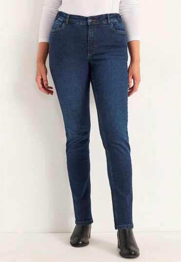 Jeans med strikk i sidene