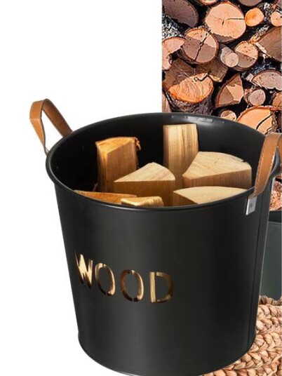 Vedkurv "wood" i sort Vedkurv "wood" i sort