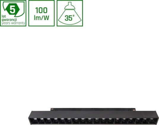 Spectrum 12W LED armatur 100lm/W 1150lm sort 20,4cm Kulør : Varm