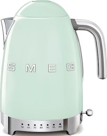 Smeg 50's Style Vannkoker 1,7L Pastellgrønn med Temperaturkontroll Smeg 50's Style Vannkoker 1,7L Pastellgrønn med Temperaturkontroll