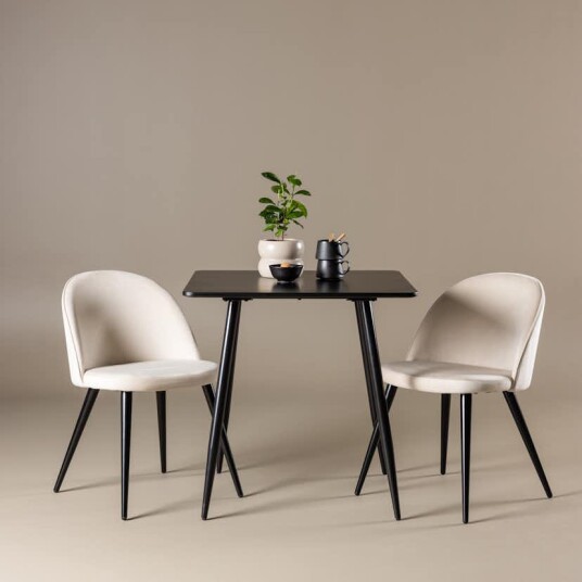 Spisegruppe Venture Home Polar 75 med 2 stk Velvet Stoler