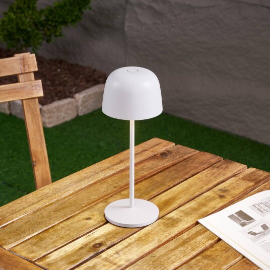Lindby LED-bordlampe Arietty hvit dimbar IP65