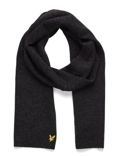 Lyle & Scott Lambswool Ribbed Scarf - Grey - ONE SIZE